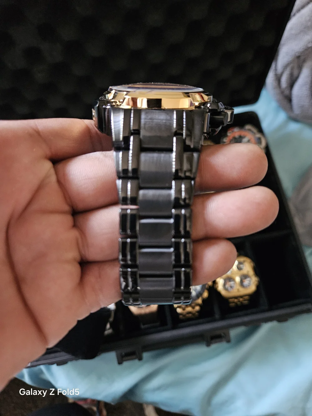 Invicta Men's Black and Gold Chronograph Watch 52mm